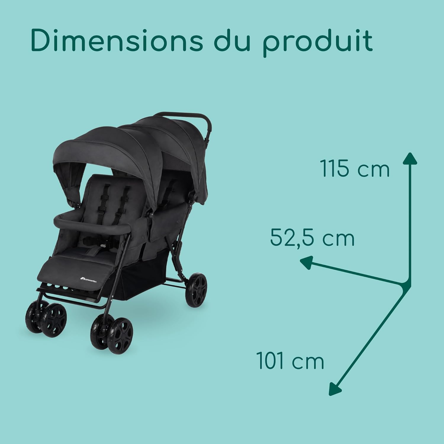 **Bebeconfort Teamy – Poussette Double Compacte pour Nourrissons – Mineral Graphite** – Image 6